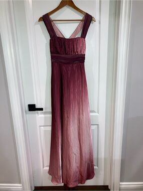 Laura Pink & Burgundy Ombre Sleeveless Maxi Prom Dress - size 6